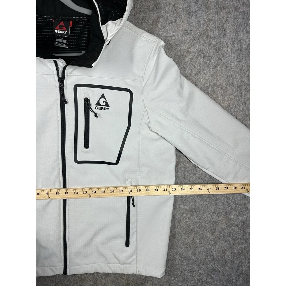 Gerry Softshell Jacket Mens Large Hooded Full Zip Gray Outdoor‎ 1791630
